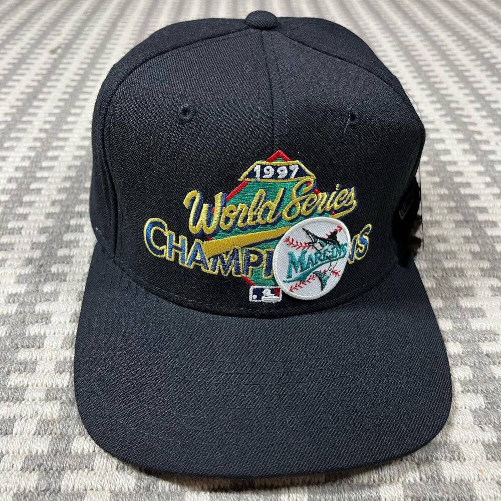 Hat Ballcap 1997 World Series Champions Marlins Blk Wool Genuine Merchandise NWT
